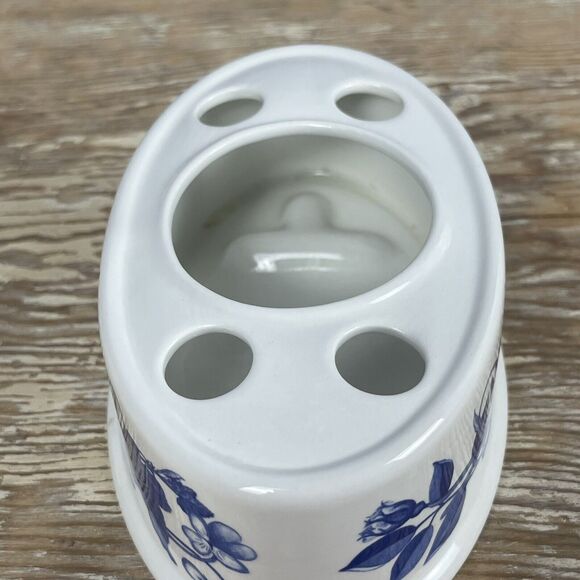 Vtg 1995 Portmeirion Harvest Blue Delft Toothbrush Holder Angharad Menna England - Picture 13 of 14